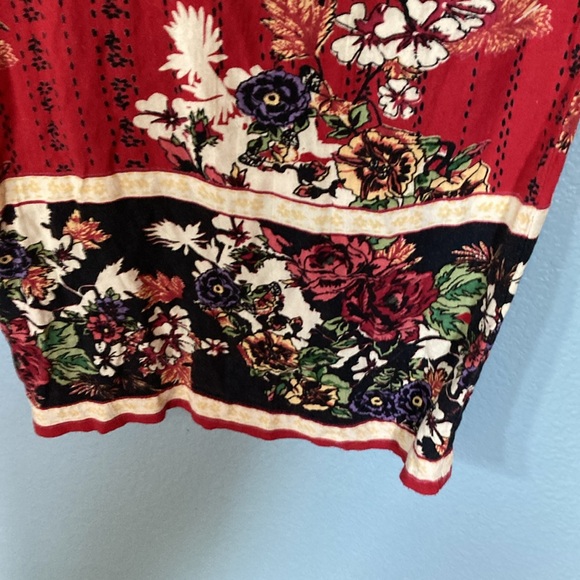 ANGIE Wide Leg bohemian floral jumpsuit with flirty peak a boo twist tie on top - Picture 7 of 13